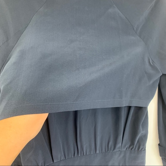 Lacoste Silk Double Breasted Navy Shirt Dress - Picture 9 of 13